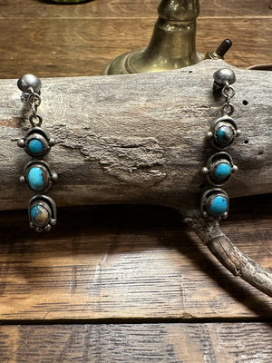 3 Stone Dangler Earrings