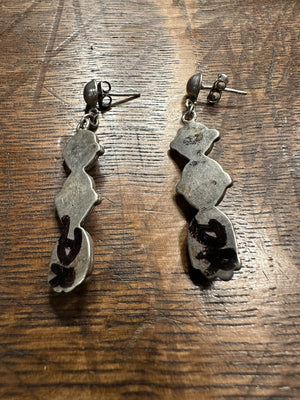 3 Stone Dangler Earrings