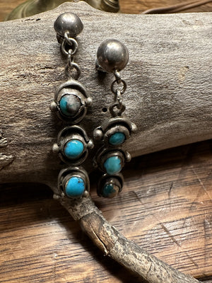 3 Stone Dangler Earrings