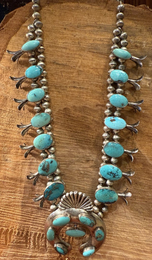 7 Stone Squash Blossom Necklace