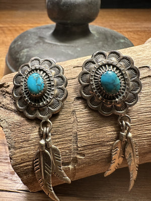 Blue Gem Turquoise Earrings