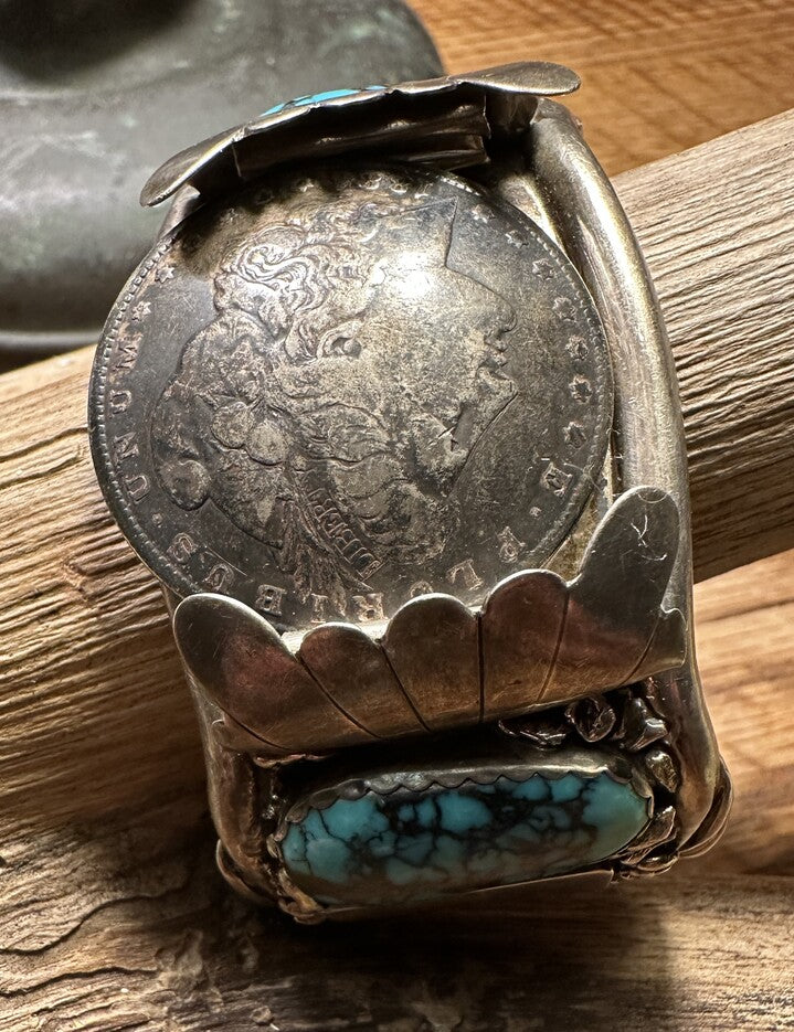 Coin Turquoise Bear Claw Bracelet