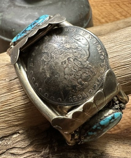 Coin Turquoise Bear Claw Bracelet