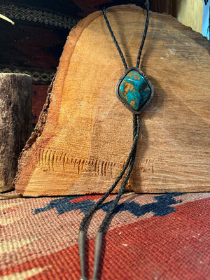 Diamond Pendant Turquoise Bolo Tie
