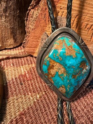 Diamond Pendant Turquoise Bolo Tie