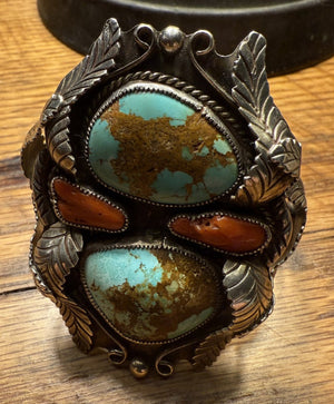 Leroy Reeves Turquoise Coral Cuff