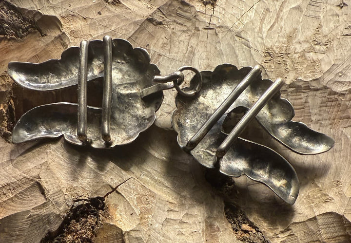 Matching Crescent Silver Belt Buckles