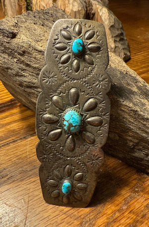 Morenci Turquoise 3 Stone Barrette