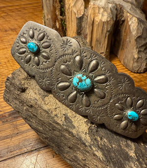Morenci Turquoise 3 Stone Barrette