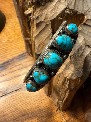 Nevada Blue Five Stone Turquoise Bracelet
