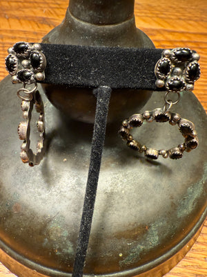 Onyx Hoop Earrings