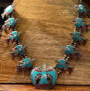 Peyote Bird Channel Inlay Necklace