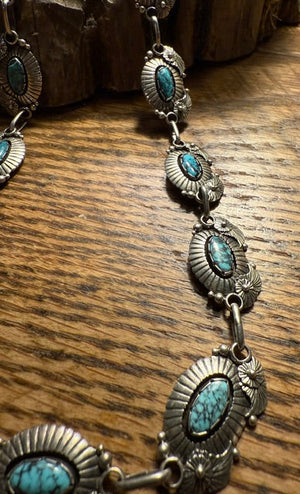 Stone and Silver Link Concha Belt