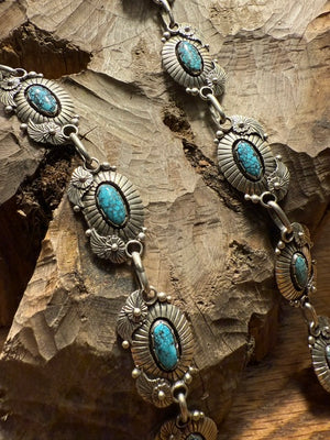 Stone and Silver Link Concha Belt