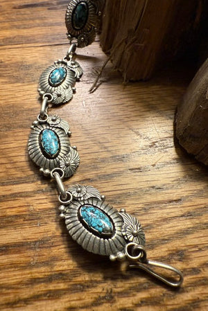 Stone and Silver Link Concha Belt