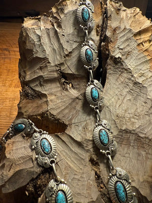 Stone and Silver Link Concha Belt