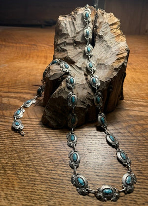 Stone and Silver Link Concha Belt