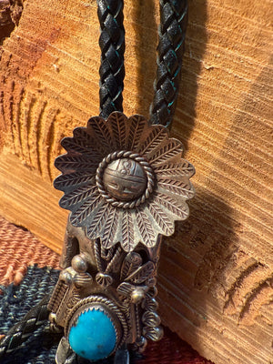 T. Henderson Sterling Silver & Turquoise Bolo Tie