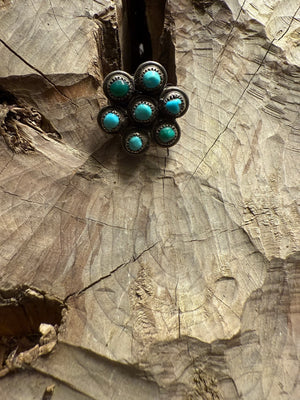 Turquoise 7 Stone Cluster Ring