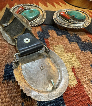 Turquoise Coral Concho Belt