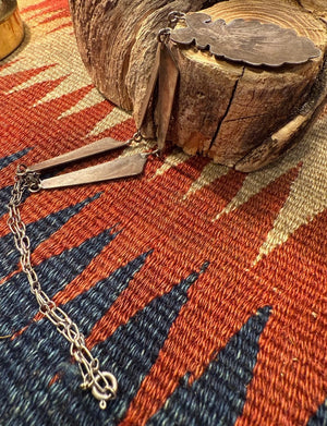 Turquoise and Coral 5 Segment Inlay Necklace