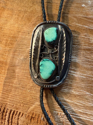 Two-stone Turquoise Bolo Tie