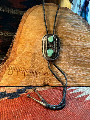 Two-stone Turquoise Bolo Tie