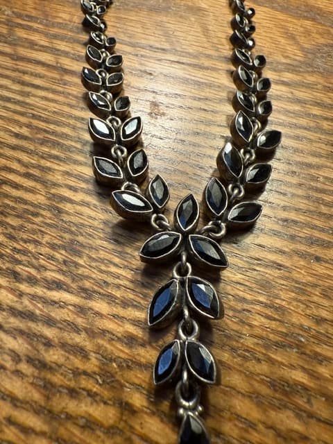Vintage Leaf & Vine Silver Art Deco Necklace