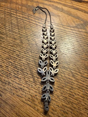 Vintage Leaf & Vine Silver Art Deco Necklace