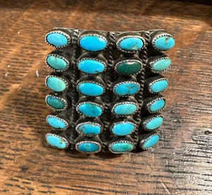 Zuni Four Row Square Ring