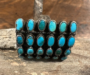 Zuni Four Row Square Ring