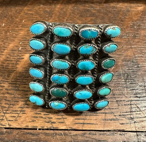 Zuni Four Row Square Ring