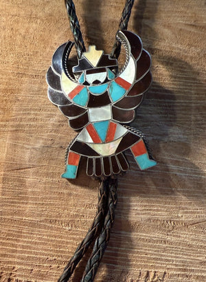 Zuni Inlay Dancer Bolo Tie