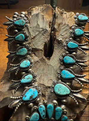 Zuni Morenci Squash Blossom Necklace