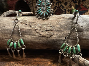 Zuni Needle Ring and Earrings