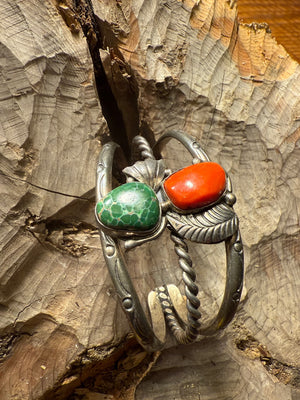Zuni Two-Stone Cuff Bracelet