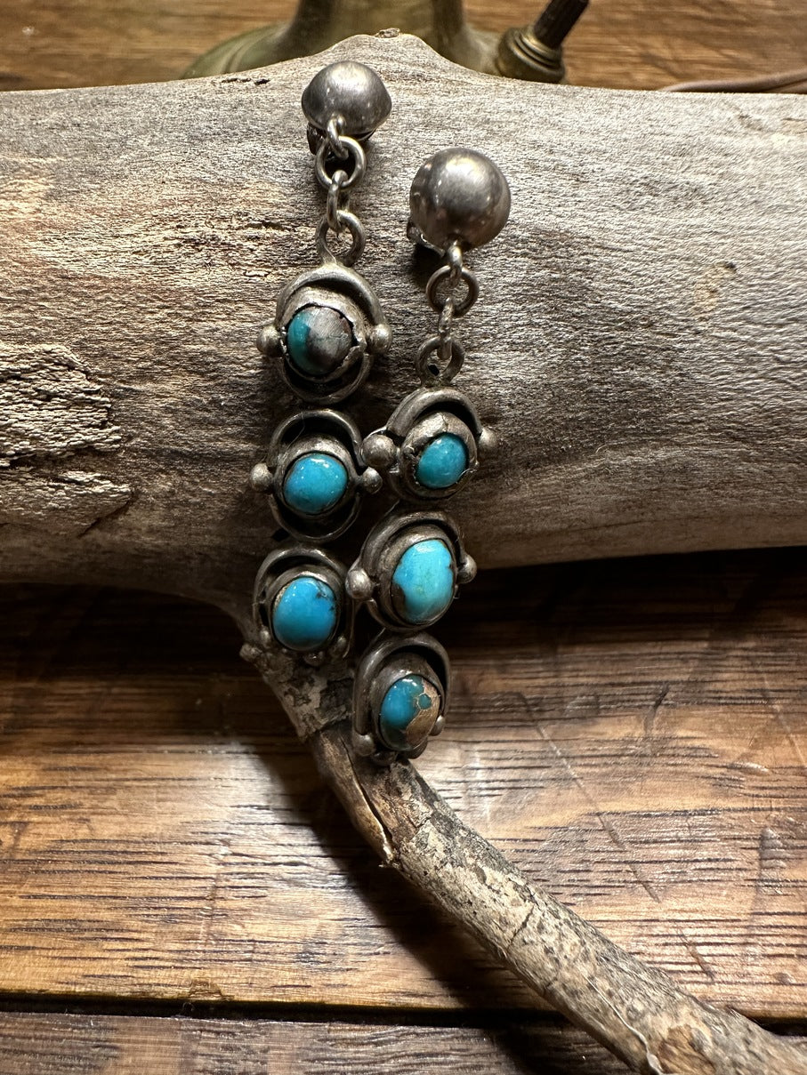 3 Stone Dangler Earrings