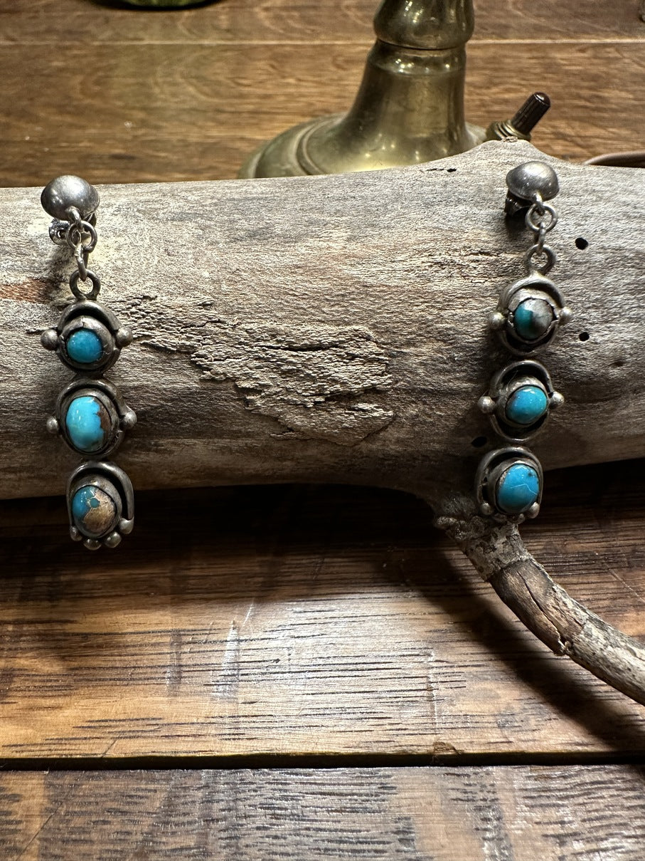 3 Stone Dangler Earrings