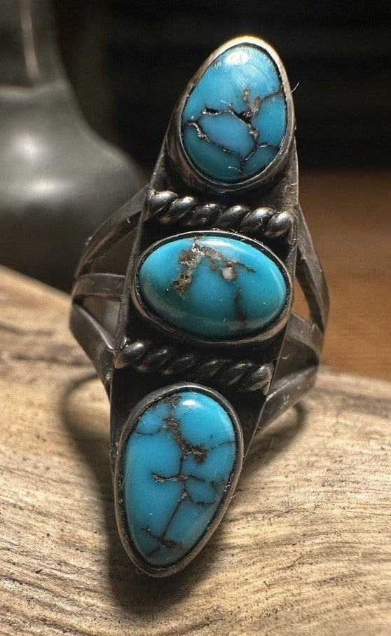 3 Stone Turquoise Ring