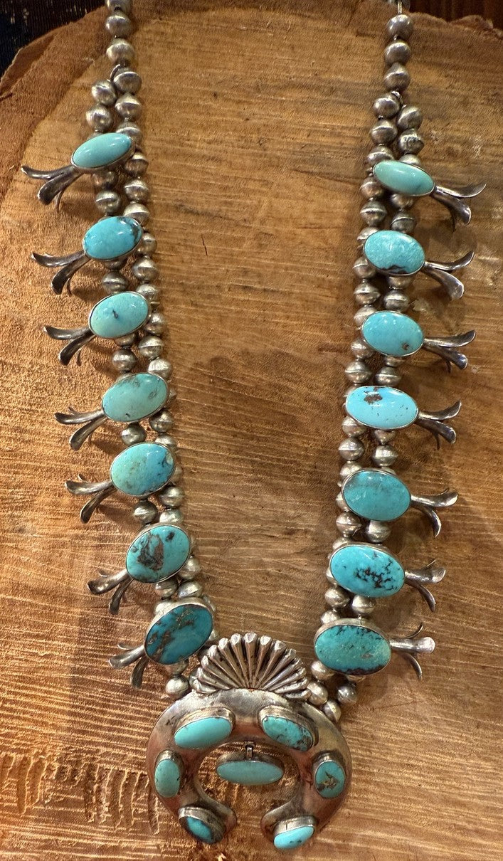 7 Stone Squash Blossom Necklace