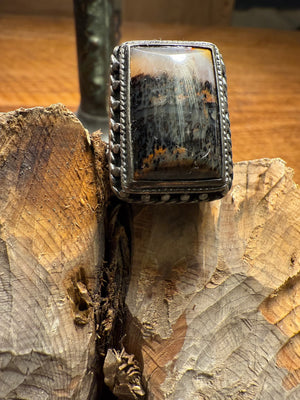 Agate Stone Rectangular Ring
