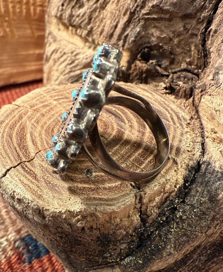 Apache Dancer Turquoise Coral Ring