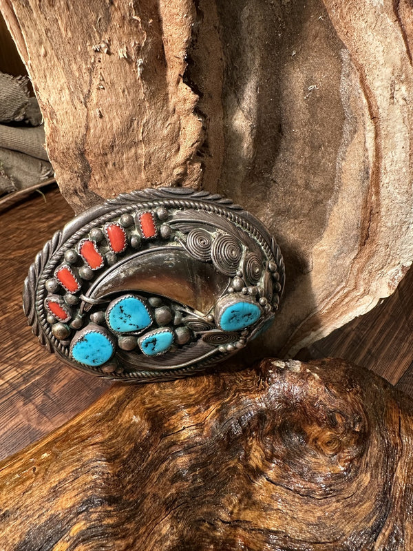 Bear Claw Belt Buckle | Navajo Belt Buckles | Turquoise Belt  display picture 1