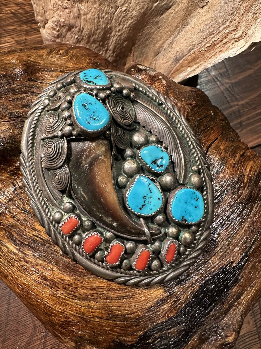 Bear Claw Belt Buckle Navajo Belt Buckles Turquoise Belt Buckles
