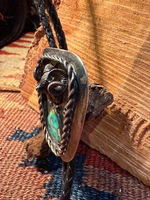 Bighorn Sheep Turquoise Bolo Tie 
