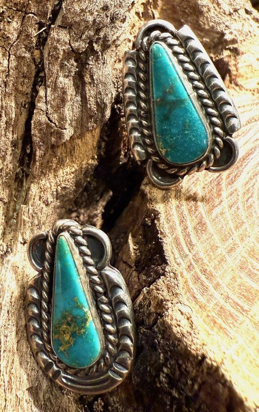 Blue Gem Tear Drop Earrings