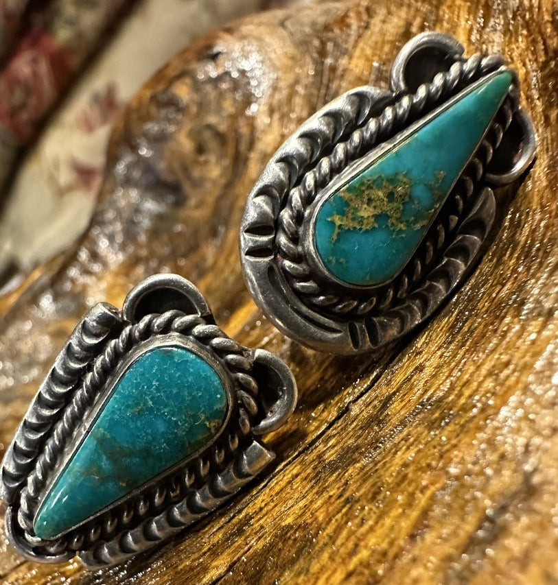 Blue Gem Tear Drop Earrings