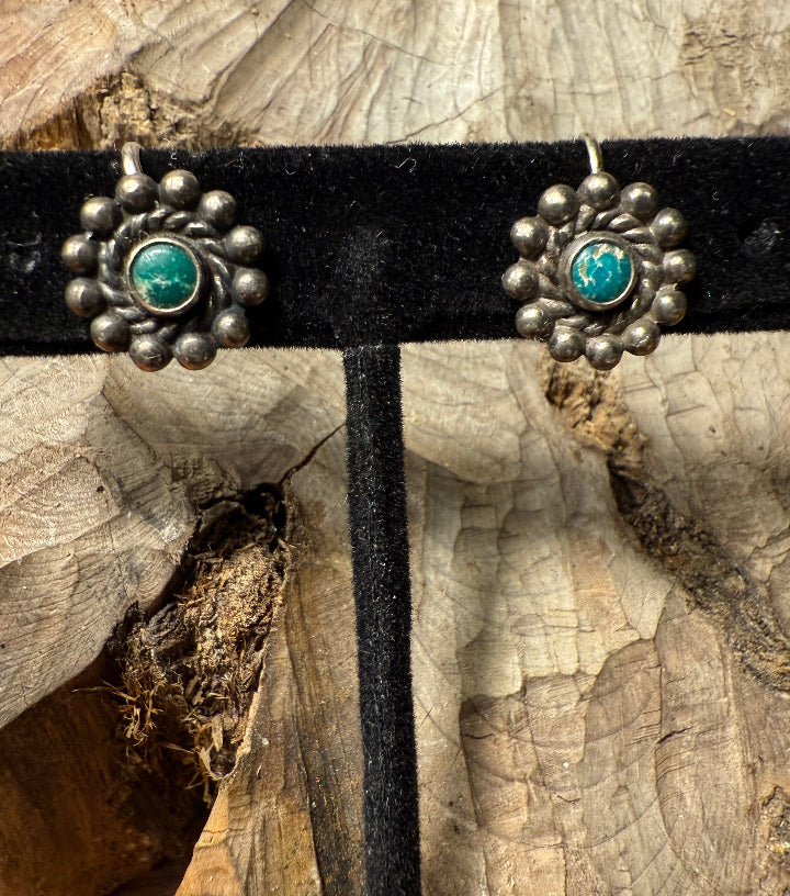 Blue Gem Turquoise Earrings