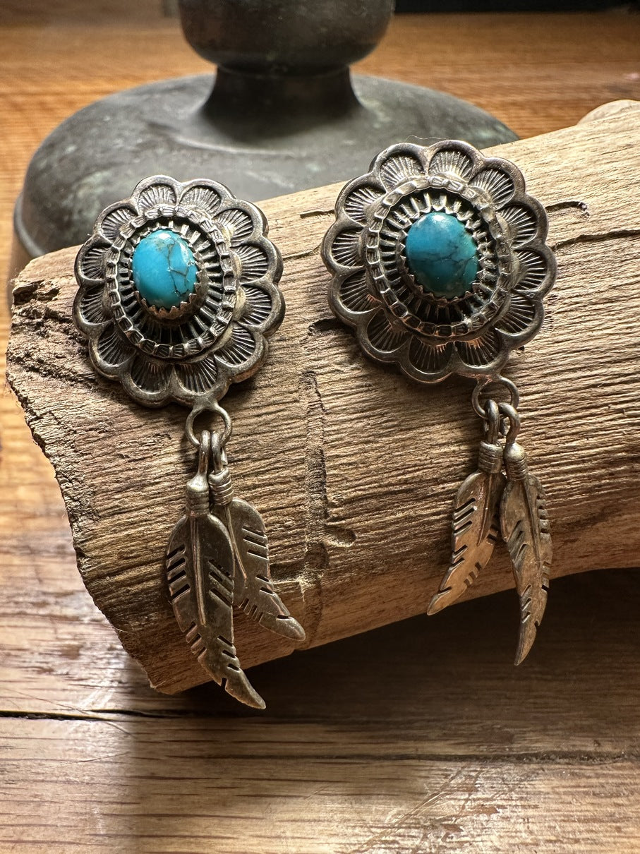 Blue Gem Turquoise Earrings