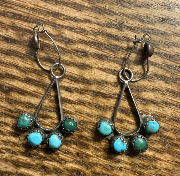 Blue/Green Hoop Earrings
